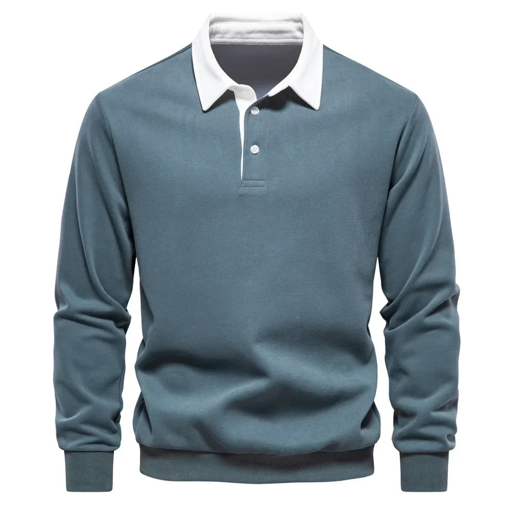 Matteo Sala Men Polo Collar Sweater Long Sleeve