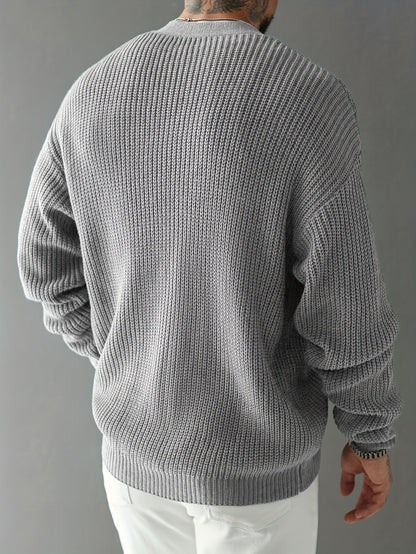 Chunky Ribbed V Neck Button Cardigan