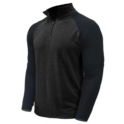 Men's Color Block Quarter Zip Pullover Shirt