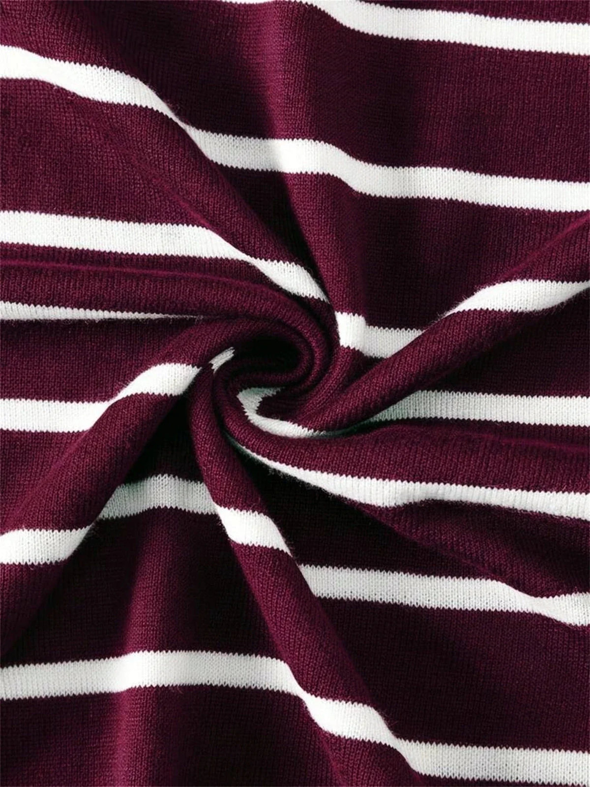Men's Striped Knit Crew Neck T-Shirt Claret
