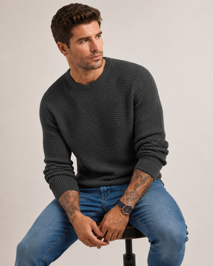 Structured Knit Long Sleeve Pullover