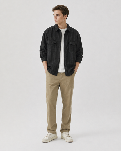 Textured Button Up Overshirt