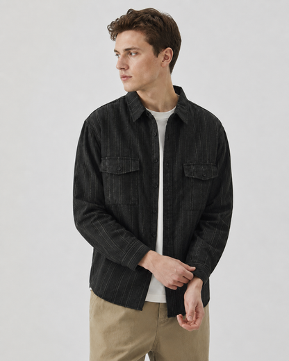 Textured Button Up Overshirt