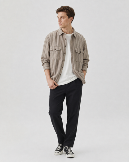 Textured Button Up Overshirt