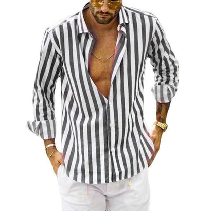 Men's Slim Fit Vertical Stripe Shirt