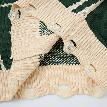 Unisex Abstract Swirl Oversized Knit Cardigan