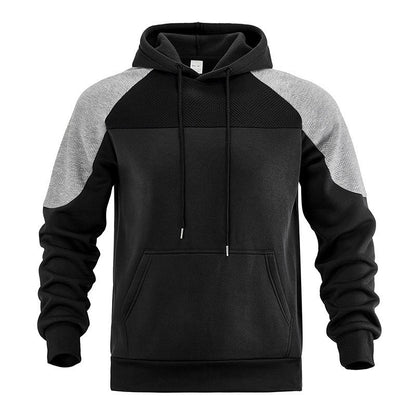 Men's Textured Contrast Panel Hoodie