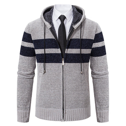 Men's Teddy Lined Knit Hooded Jacket