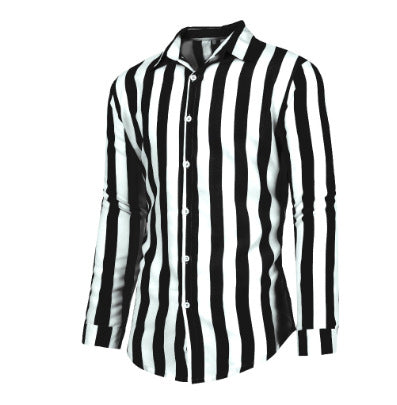 Men's Slim Fit Vertical Stripe Shirt