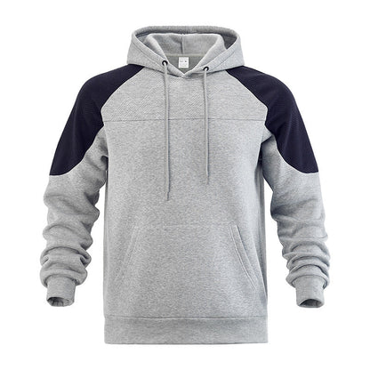 Men's Textured Contrast Panel Hoodie