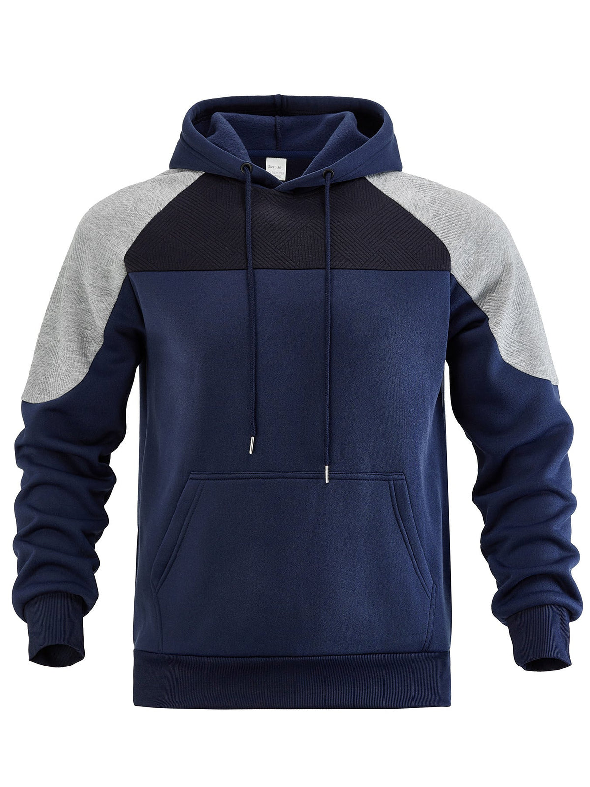 Men's Textured Contrast Panel Hoodie