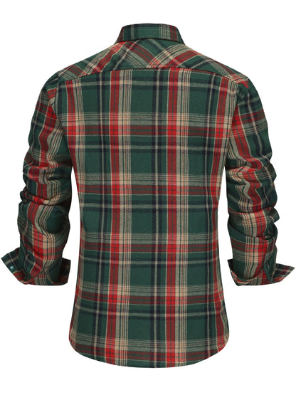 Vinthentic Men’s Coffee Plaid Flannel Shirt