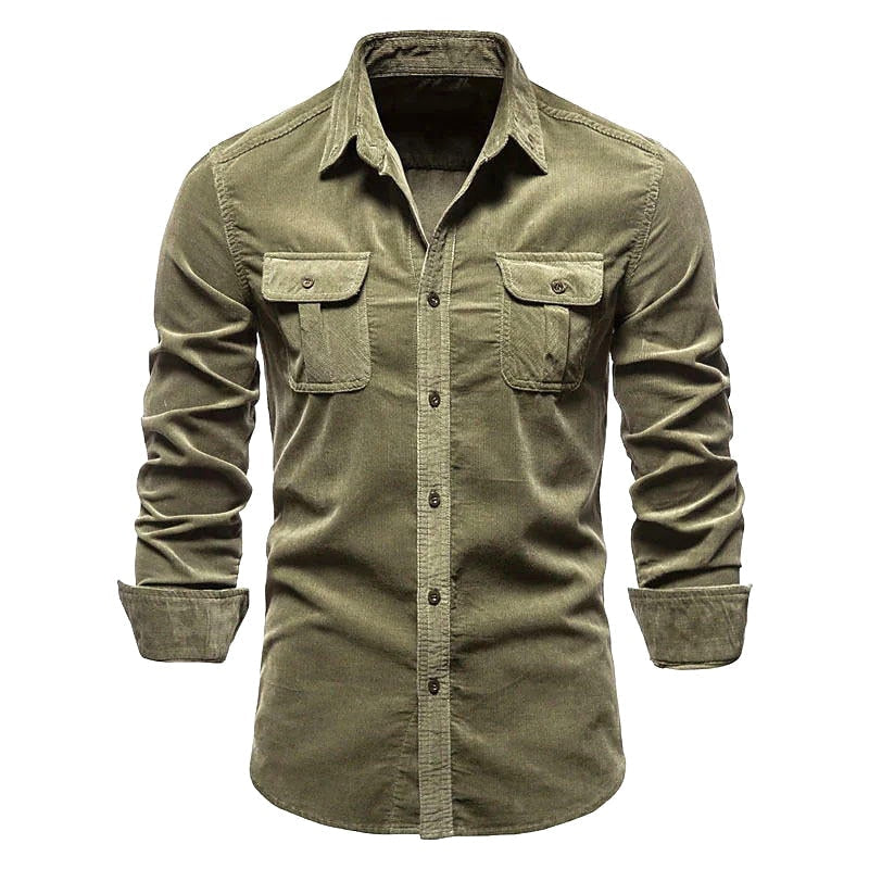 Vinthentic Divito Men's Corduroy Button-up Shirt
