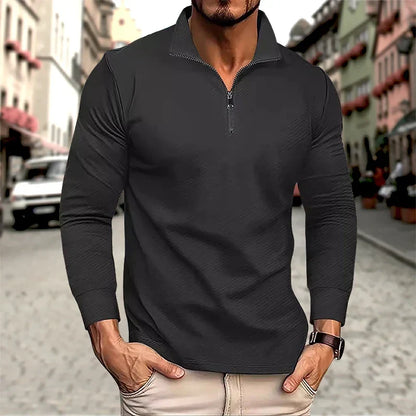 Luca Perron Men’s Long Sleeve Zip Polo Shirt