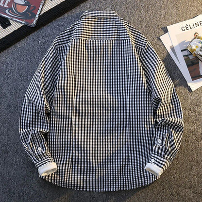 Vinthentic Men's Casual Long Sleeve Plaid Flannel Shirt