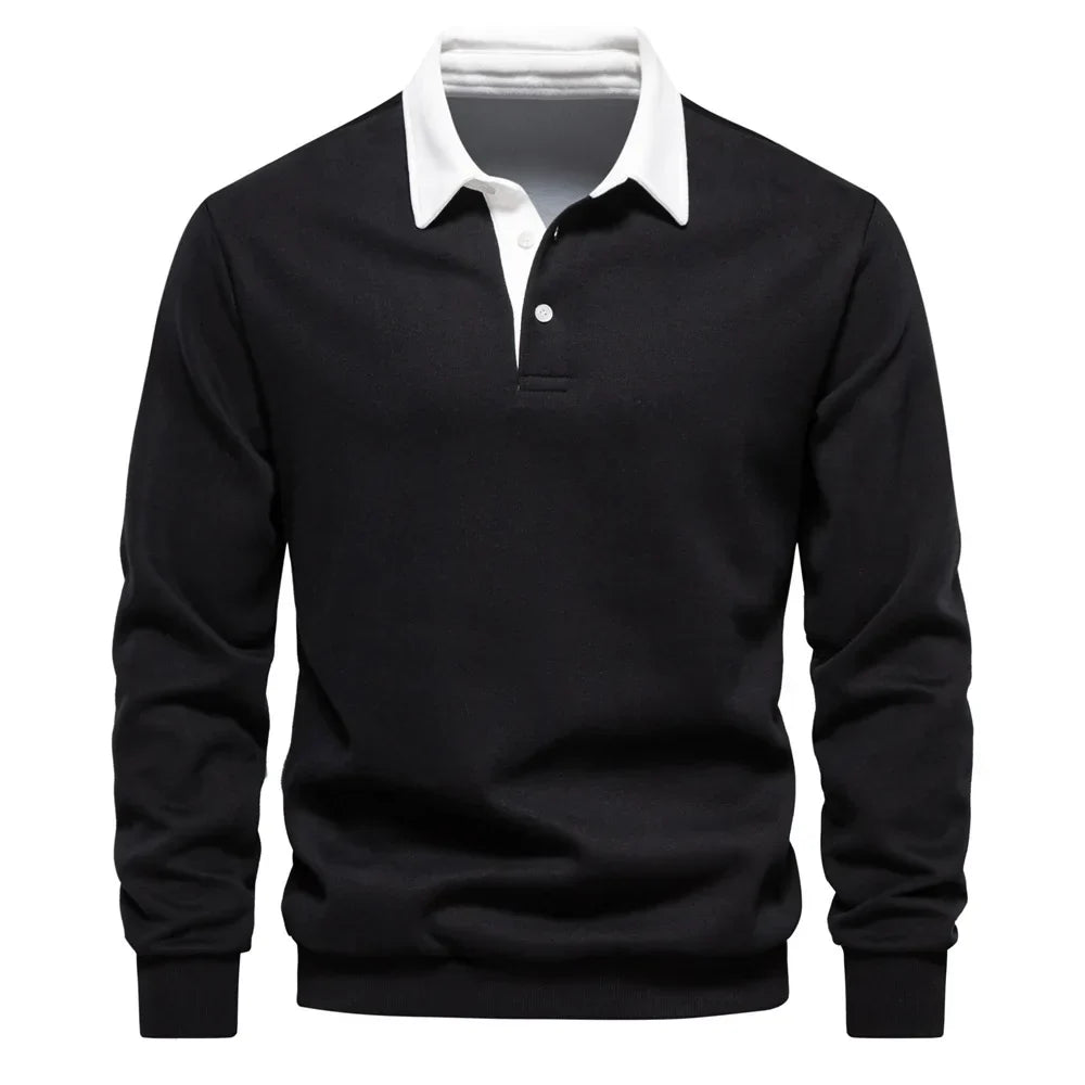 Matteo Sala Men Polo Collar Sweater Long Sleeve
