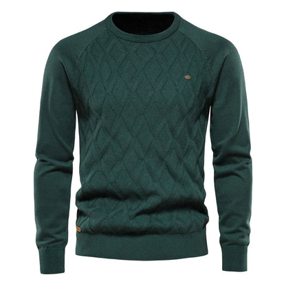 Dario Pini Men’s Argyle Knit O-Neck Sweater
