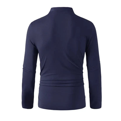 Paolo Reni Men’s Stand Collar Long Sleeve Shirt
