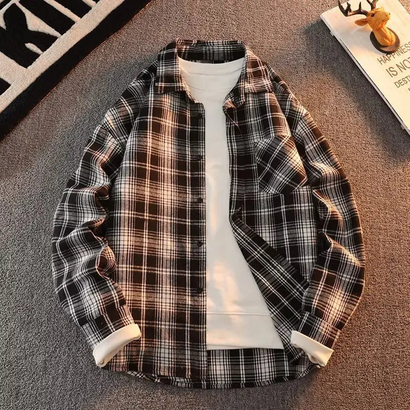 Vinthentic Men’s Casual Plaid Flannel Shirt