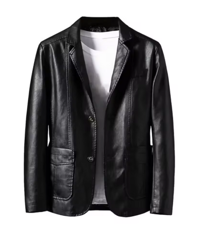 Stylish Lapel Faux Leather Jacket