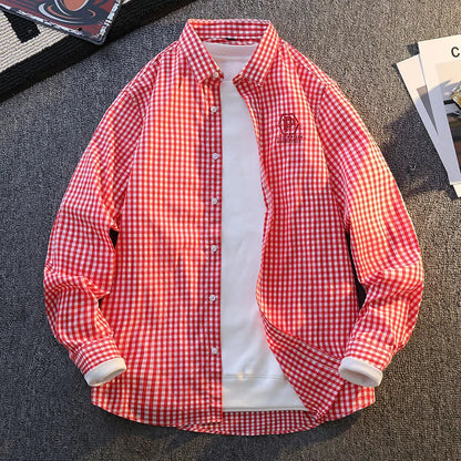 Vinthentic Men's Casual Long Sleeve Plaid Flannel Shirt
