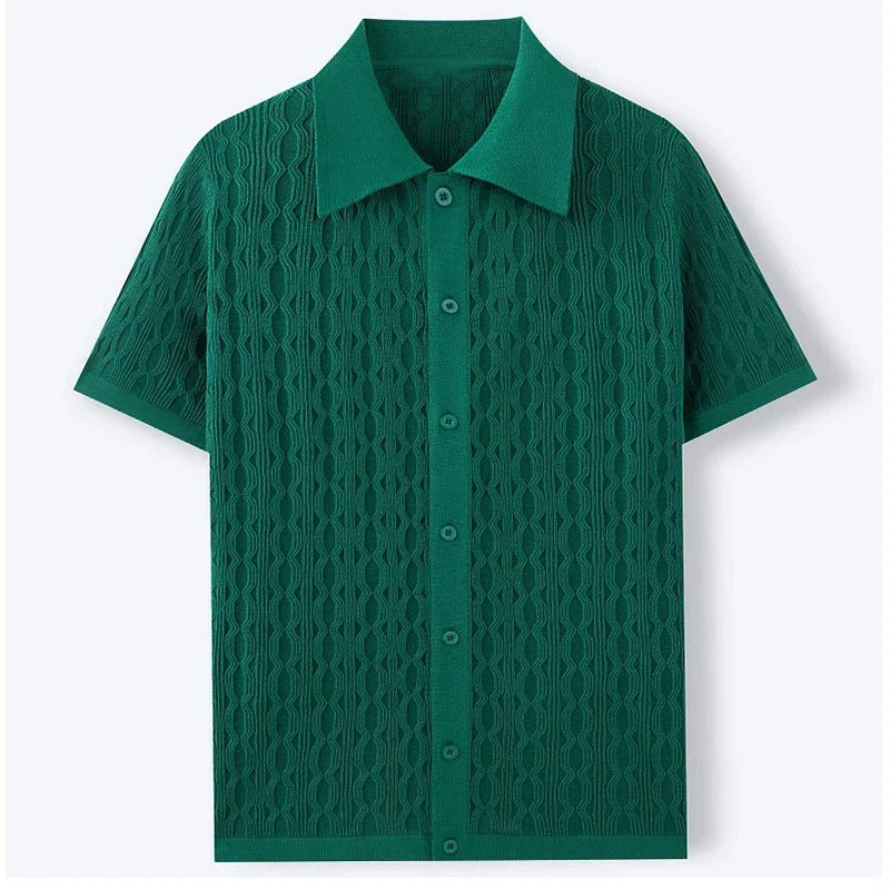 Max Bell Knitted Short Sleeve Polo Shirt
