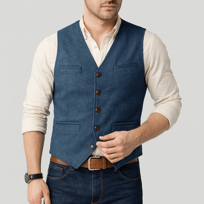 Men's Tweed-Style Button Vest