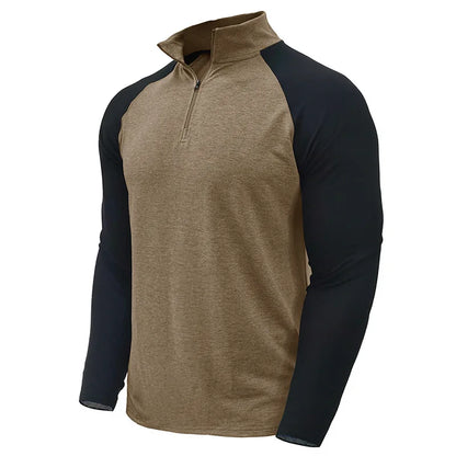 Men's Color Block Quarter Zip Pullover Shirt