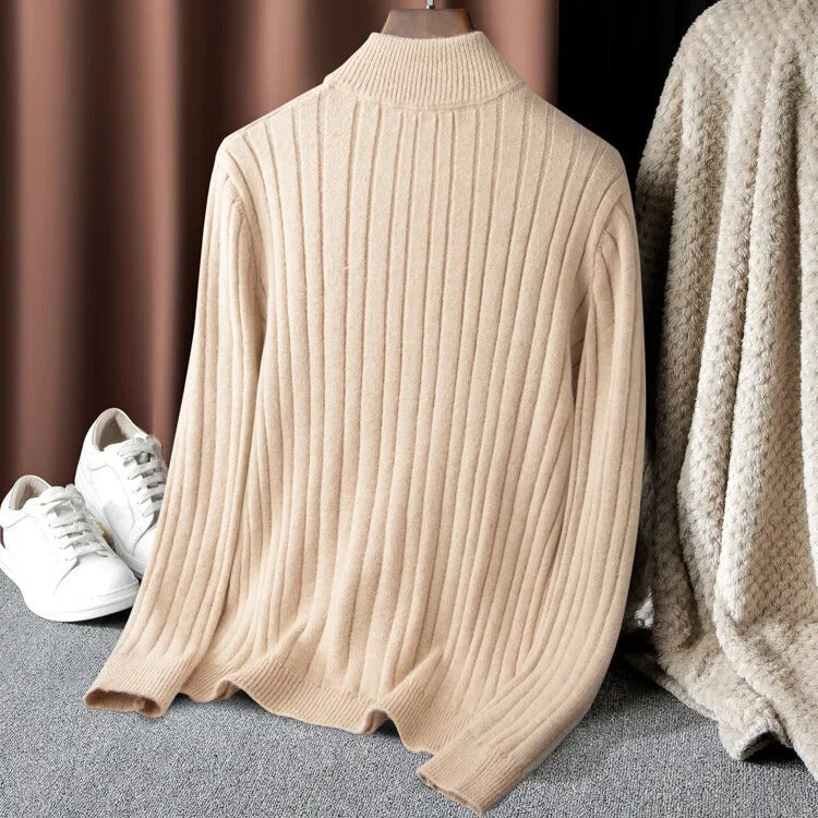 Livio Agresti Premium Half-Zip Alpaca Sweater