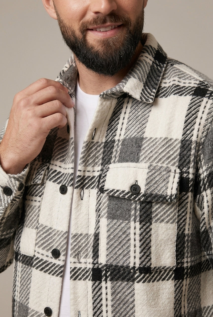 Men's Checked Relaxed Fit Overshirt