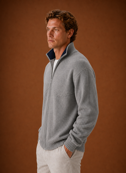 Men's Full Zip Knit Cardigan Jacket