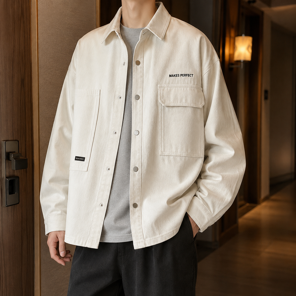 Cotton Blend Utility Jacket