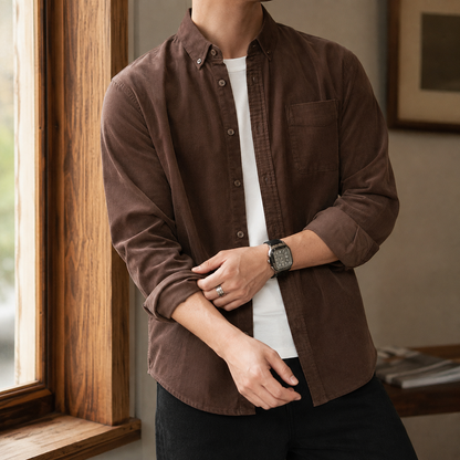 Textured Woven Relaxed Overshirt