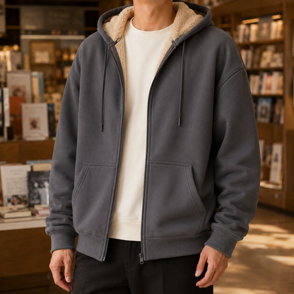 Sherpa-Lined Full-Zip Hoodie