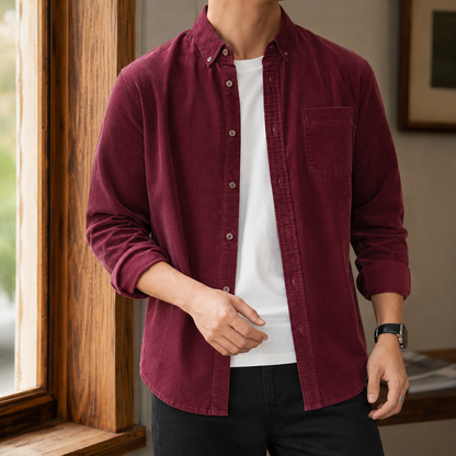 Textured Woven Relaxed Overshirt