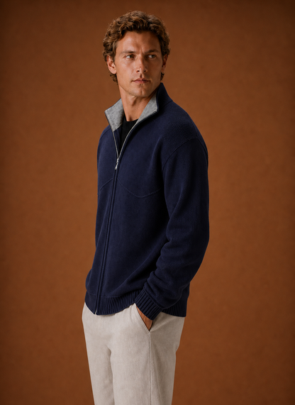 Men's Full Zip Knit Cardigan Jacket