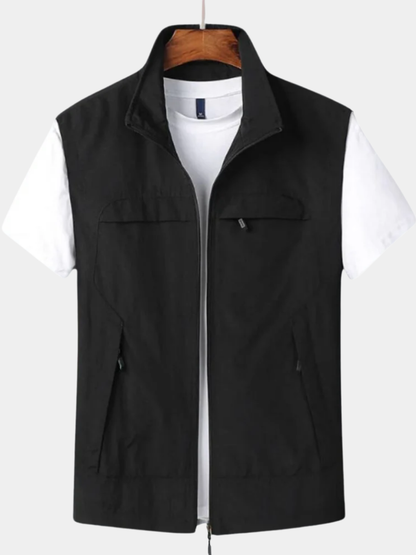 Longline Open Front Ribbed Vest