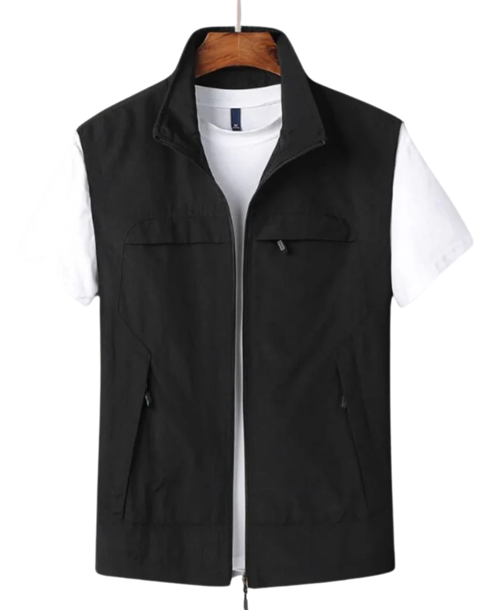 Longline Open Front Ribbed Vest