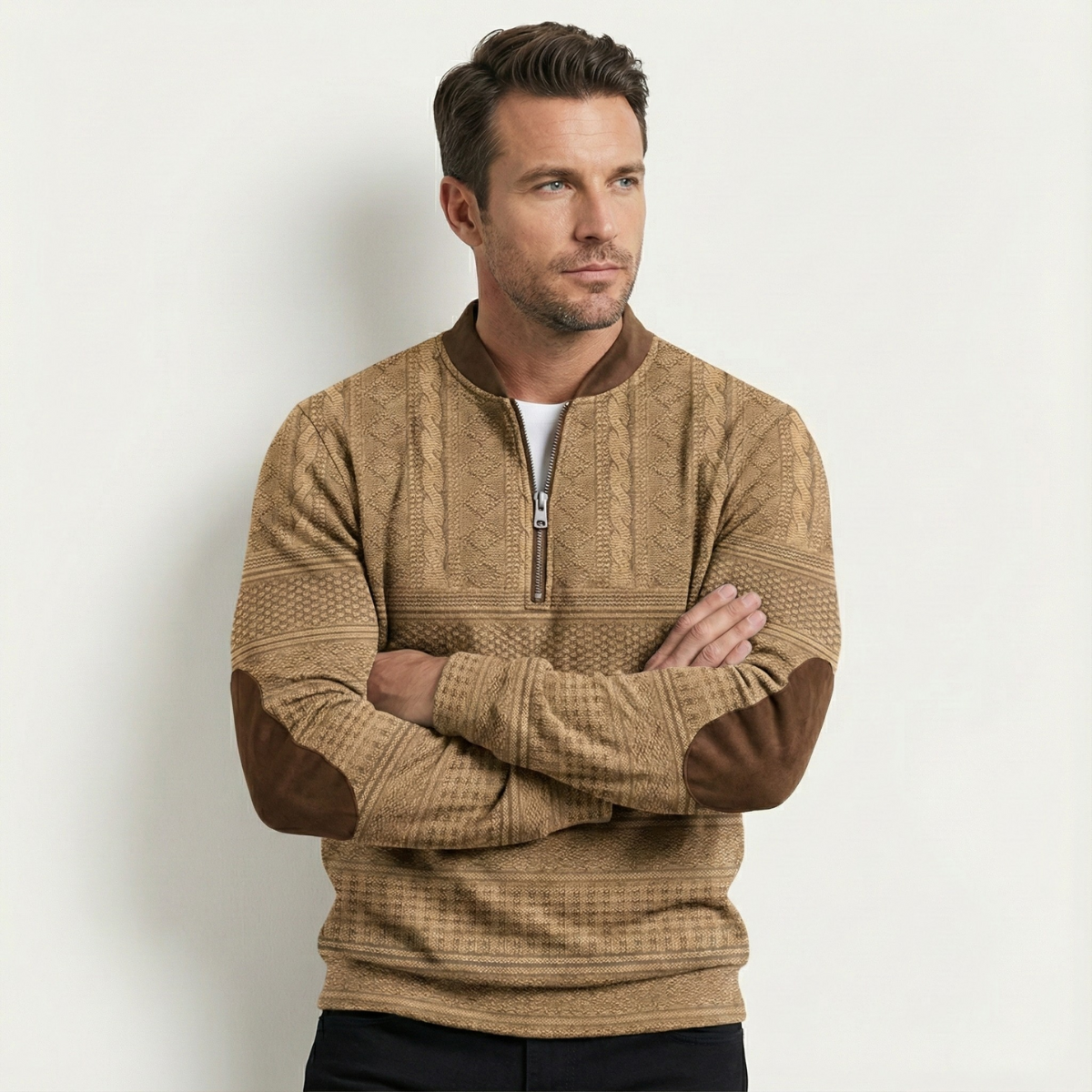 Oversized Button Front Ribbed Trim Cardigan