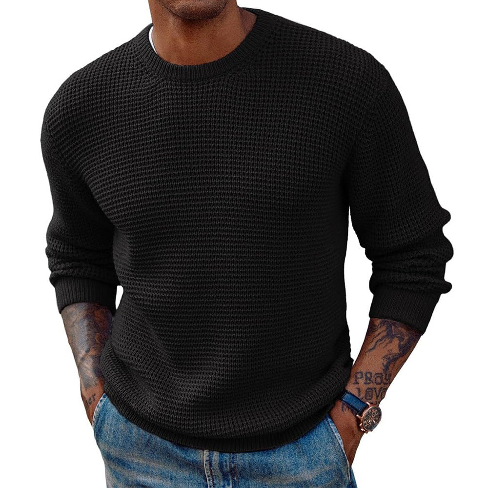 Ribbed Crew-Neck Longline Sweater