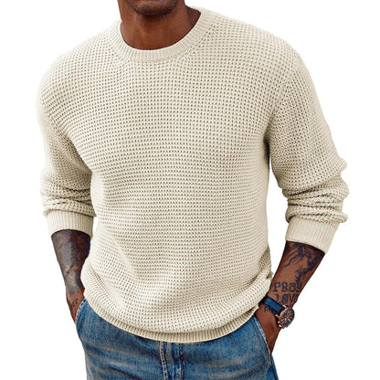 Ribbed Crew-Neck Longline Sweater