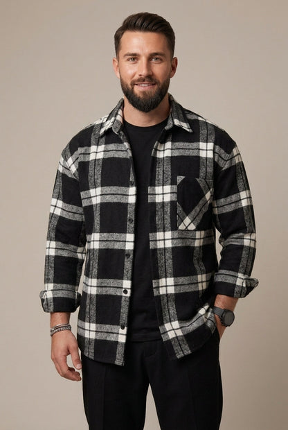 Men's Checked Relaxed Fit Overshirt